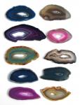 10 Geodenscheiben Achatscheiben mehrfarbig, 46 bis 80 mm 