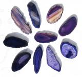 10 Achatscheiben, violett in Varianten, 40-60, 60-80 mm violett 60-80 mm