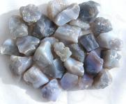 Achat blau-grau, angetrommelt, Wassersteine Dekosteine 300g