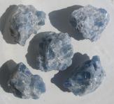Blauer Calcit, Rohsteine, Kristalle 