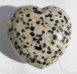 Herz aus Dalmatiner Jaspis, bauchig, ca. 42 mm 