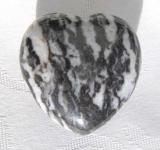 Herz aus Zebrajaspis, bauchig, ca. 40 mm 