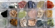 Mineraliensammlung, Rohsteine, Sammlung 18 Minerale, beschriftet 