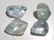 Blautopas, Topas, 4 Kristalle, unbehandelte Rohsteine, Brasilien, 30.9 Ct. 