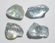 Blautopas, Topas, 4 Kristalle, unbehandelte Rohsteine, Brasilien, 26.5 Ct. 
