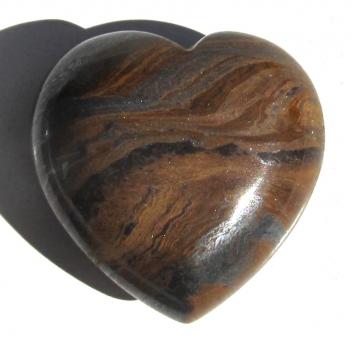 Herz Stromatolith, bauchig, Handschmeichler 39 mm 