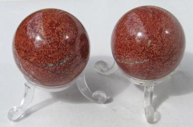 Kugel aus rotem Jaspis, Gemustert, Edelsteinkugel, ca. 40 mm, 100 g. 