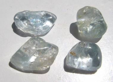 Blautopas, Topas, 4 Kristalle, unbehandelte Rohsteine, Brasilien, 30.9 Ct. 